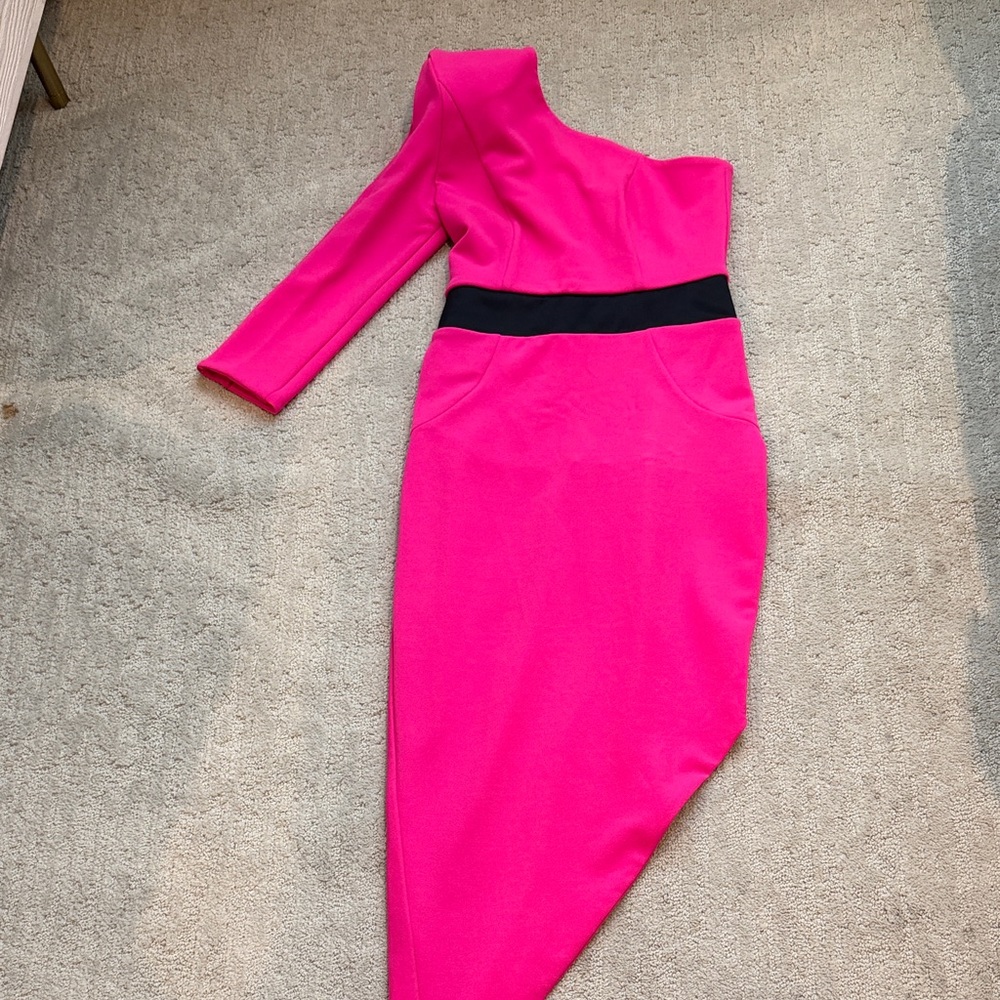 Zhivago electric Pink One-Shoulder Dress